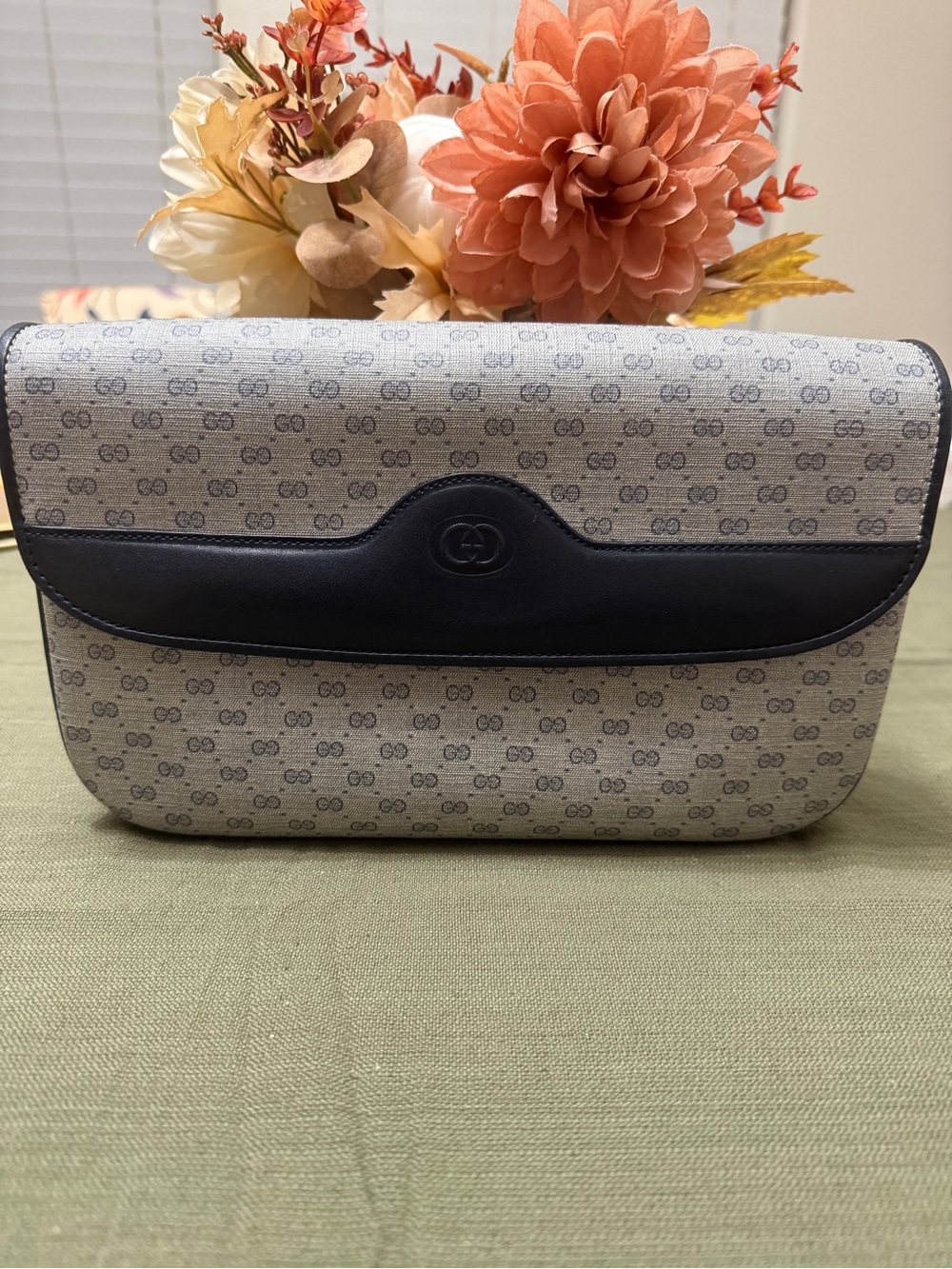 Vintage Gucci Micro GG Supreme Navy and Gray Women's Bag